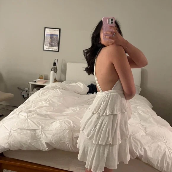 Lulus white tiered goddess dress - Picture 2 of 5
